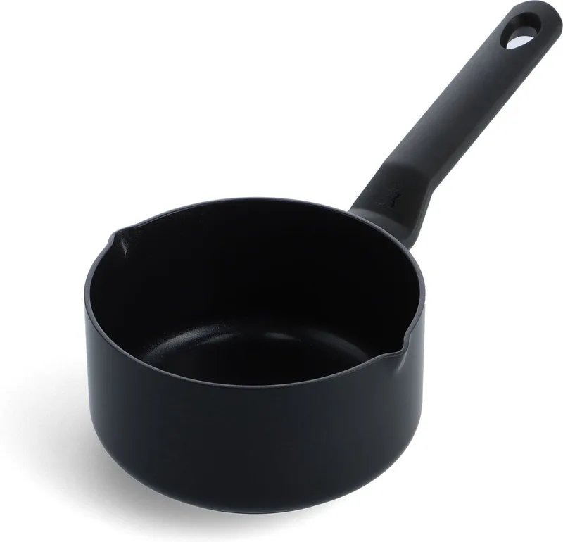 Easy Induction Steelpan 16cm - 1.5L - PFAS-vrije antikleeflaag - Steelpan inductie - Keramische pan - Ovenbestendig tot 160°C - Koudgrepen - Zonder deksel - Zwart von BK in Schwarz – Produktfoto