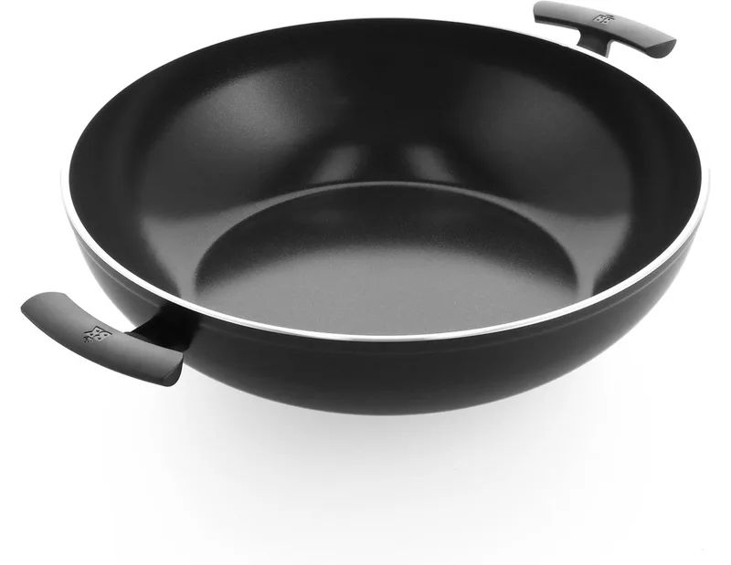 Easy Induction Wokpan 36cm - 7.5L - PFAS-vrije antikleeflaag - Wokpan Inductie - Keramische wokpan - Ovenbestendig tot 160°C - Koudgrepen - Zonder deksel - Zwart by BK in Black – product photo