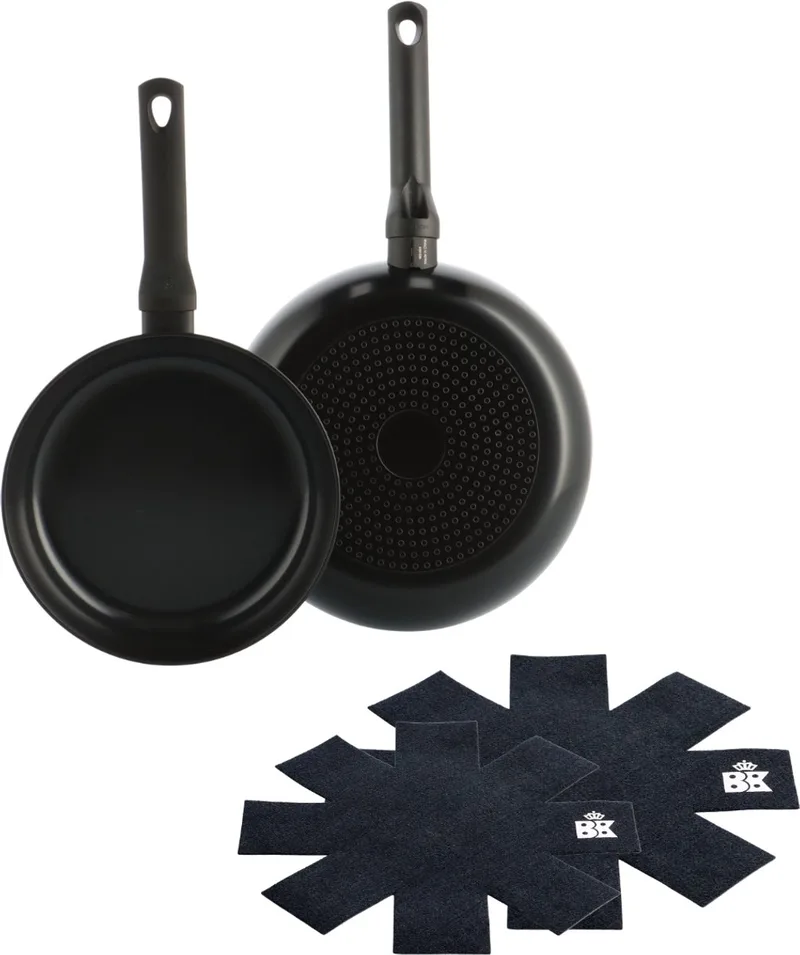 Enjoy Koekenpannenset 2-delig - 24/28cm - PFAS-vrije antikleeflaag - Pannenset inductie - Keramische pan - Ovenbestendig tot 160°C - Koudgrepen by BK in Black – product photo