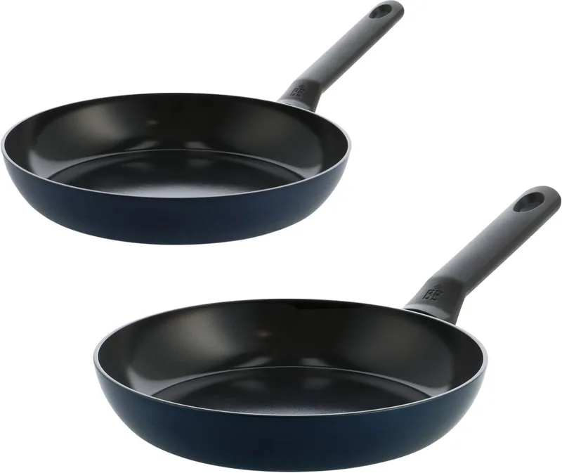 Enjoy Koekenpannenset 2-delig - 24/28cm - PFAS-vrije antikleeflaag - Pannenset inductie - Keramische pan - Ovenbestendig tot 160°C - Koudgrepen by BK in Oxford blue – product photo