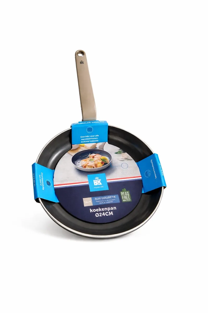 Flex - Koekenpan - 24 cm - Braadpan - Keramisch – Koekenpan inductie - PFAS-vrije Antiaanbak - Pannen - Koekenpan - voor Gezond Koken - Pan by BK in Grey – product photo