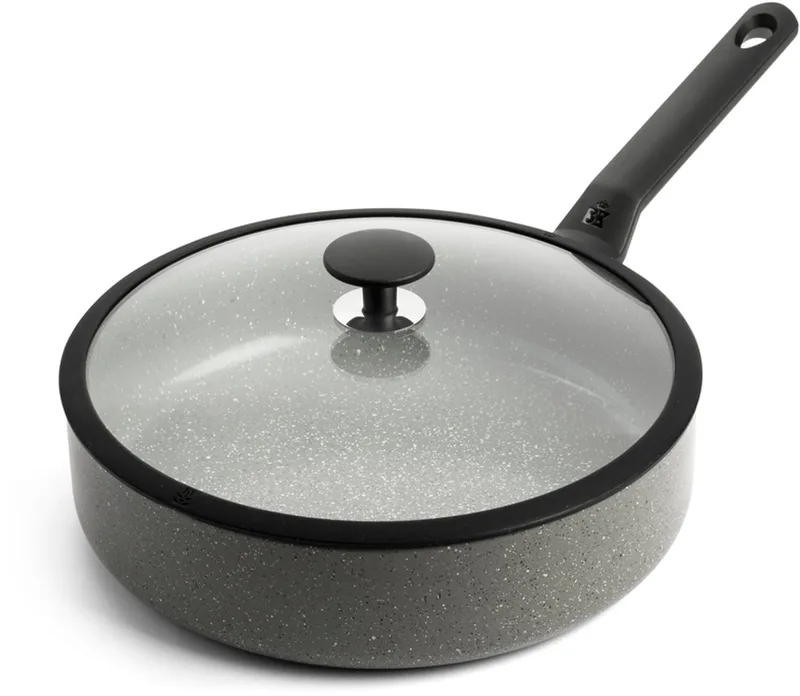 Granite Ceramic keramische hapjespan 28cm – 4.2l – inductie hapjespan – met deksel – ovenbestendig tot 160 graden – koudgreep – PFAS‑vrij – Grijs by BK in Grey – product photo