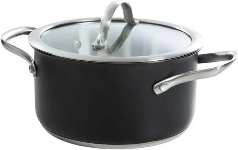 Kookpan Purity Black - ø 18 cm / 2 Liter - Zonder anti-aanbaklaag von BK in Silber – Produktfoto