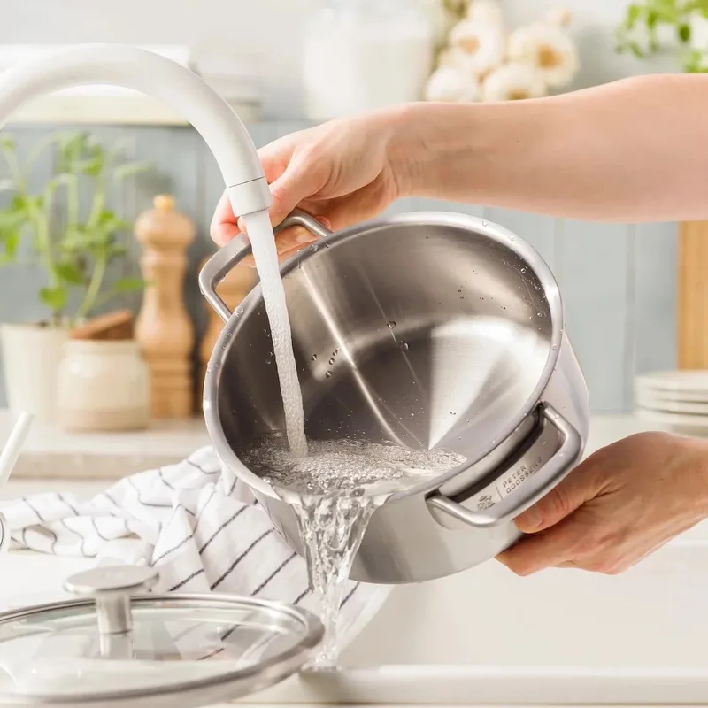 Maestro triply RVS Kookpan 24cm met glazen deksel de BK en Argent – photo produit