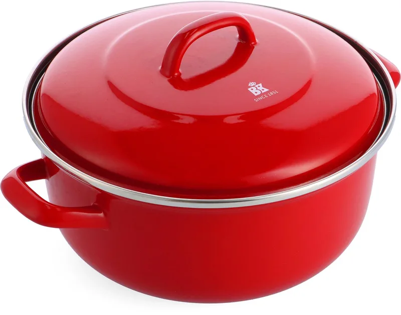 Magma Braadpan 26cm - 5.2l - Zonder PFAS-vrije antikleeflaag – Braadpan inductie - Geëmailleerd gietijzer – Ovenbestendig tot 260°C – Rood by BK in Red – product photo