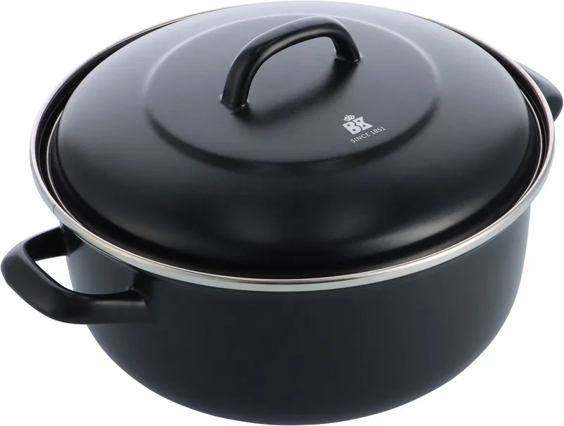 Magma Braadpan 26cm - 5.2l - Zonder PFAS-vrije antikleeflaag – Braadpan inductie - Geëmailleerd gietijzer – Ovenbestendig tot 260°C – Zwart de BK en Noir – photo produit