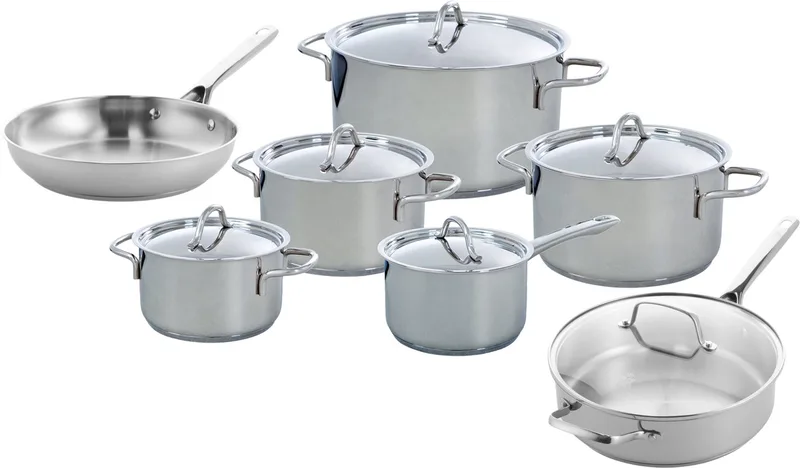 Profiline 5pcs set + BK Sparkling frypan 24cm + Hapjespan 28cm - 7pcs set by BK in Silver – product photo