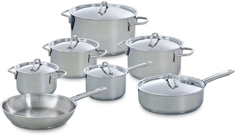 Profiline 7-delige pannenset - RVS - PFAS-vrij by BK in Silver – product photo