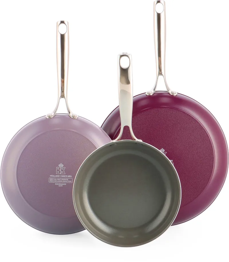 Sky Koekenpannenset 3-delig - 20/24/28cm - PFAS-vrije antikleeflaag - Koekenpan inductie - Keramische koekenpan - Ovenbestending tot 220°C - Zonder deksel - Violet by BK in Multicolour – product photo