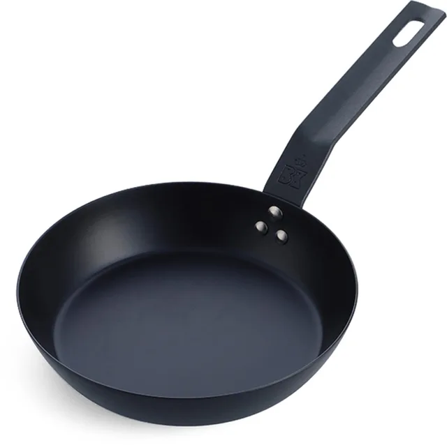 Solid Steel BBQ koekenpan 20cm - plaatstaal - carbon staal - Gietijzer handgreep - ovengeschikt tot 230°C - barbecue - handwas - BBQ set
