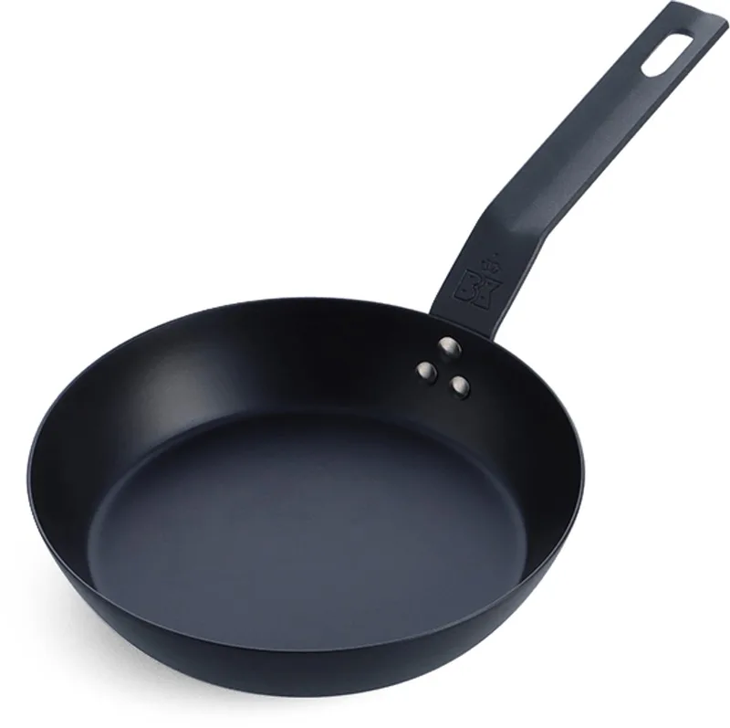 Solid Steel BBQ koekenpan 20cm - plaatstaal - carbon staal - Gietijzer handgreep - ovengeschikt tot 230°C - barbecue - handwas - BBQ set von BK in Schwarz – Produktfoto