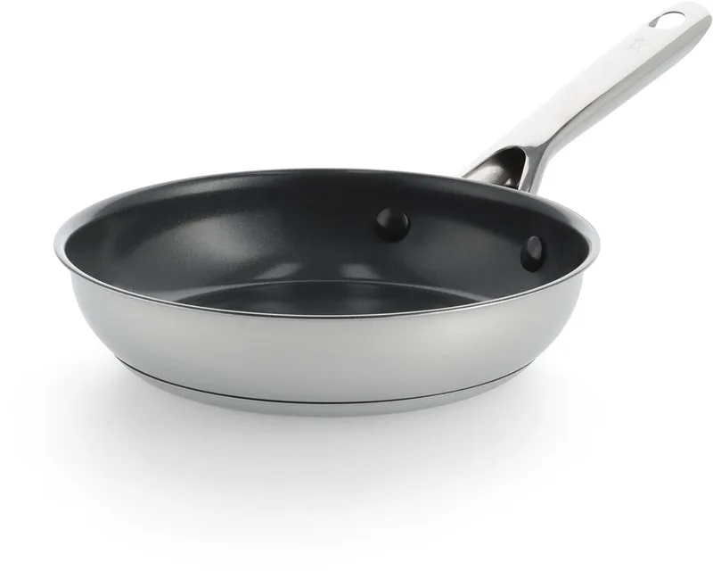 Sparkling Koekenpan 20cm - PFAS-vrije antikleeflaag - Koekenpan inductie - Keramische koekenpan - Ovenbestendig tot 220°C - RVS handgreep - Zilver fra BK i Sølv – produktbillede
