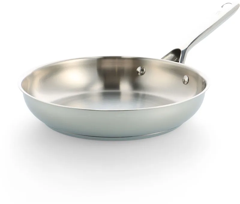 Sparkling Uncoated Koekenpan 24cm - Zonder antikleeflaag - Koekenpan inductie - RVS Koekenpan - Ovenbestendig tot 230°C – RVS handgreep – Zilver von BK in Silber – Produktfoto