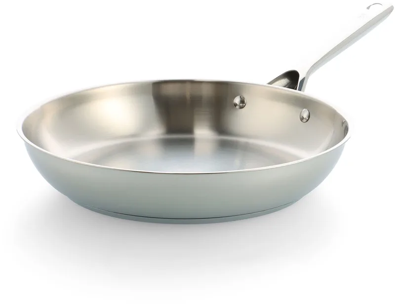 Sparkling Uncoated Koekenpan 28cm - Zonder antikleeflaag - Koekenpan inductie - RVS Koekenpan - Ovenbestendig tot 230°C – RVS handgreep – Zilver von BK in Silber – Produktfoto
