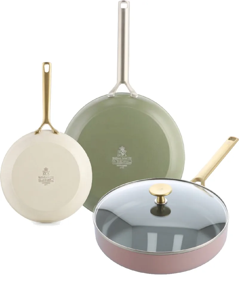 Sublime 3-delige Strawberry Matcha pannenset - 24/28cm koekenpannen - 28cm hapjespan met deksel by BK in Blush_pink – product photo