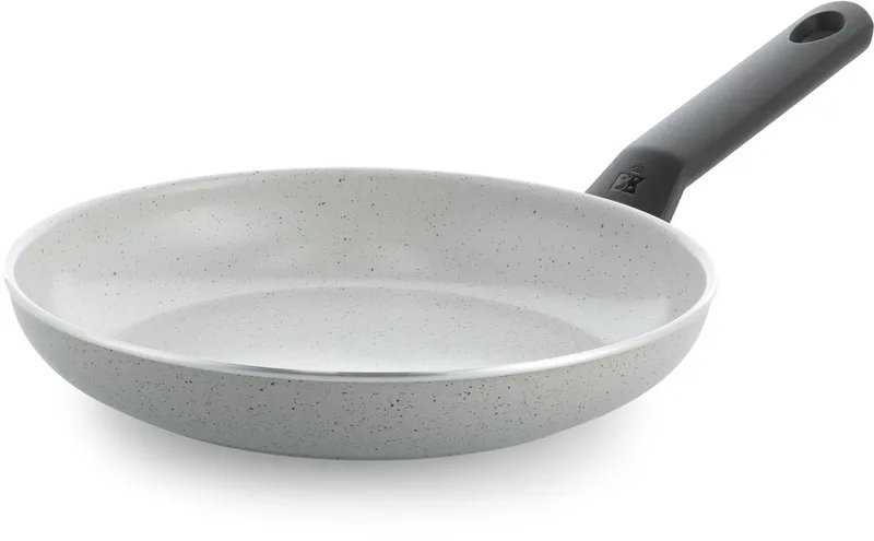 Universe Granite Koekenpan 28cm - PFAS-vrije antikleeflaag - Koekenpan inductie - Keramische koekenpan - Ovenbestendig tot 160°C - Koudgreep - Grijs/Graniet de BK en Argent – photo produit