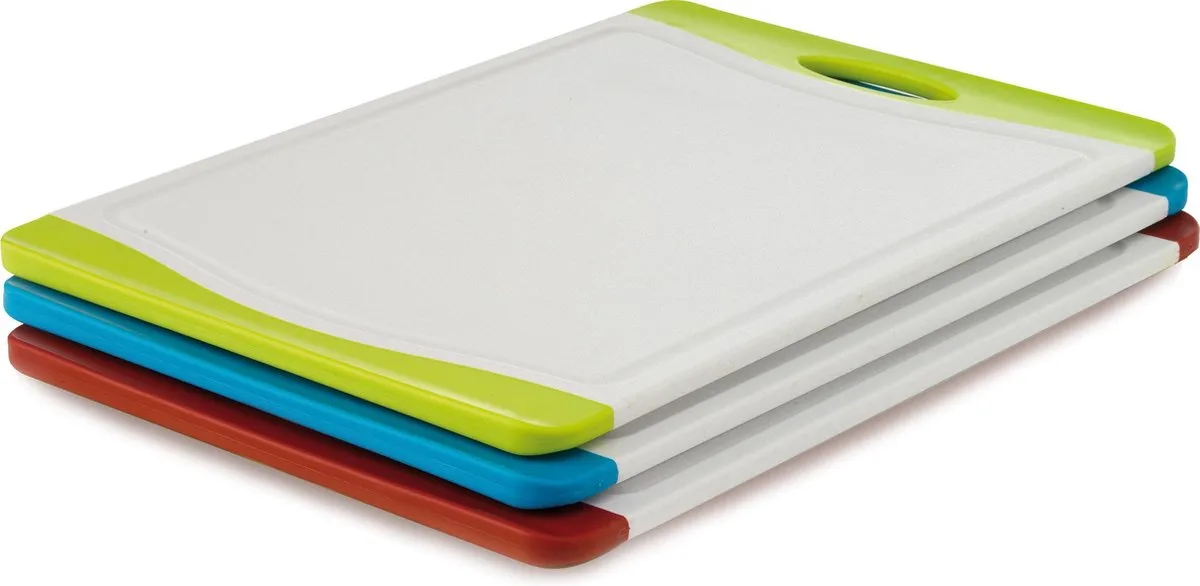 Universele Snijplank 20x29 cm - 3-delig - met kleuraanduiding - Vaatwasserbestendig från BK i Vit – produktbild