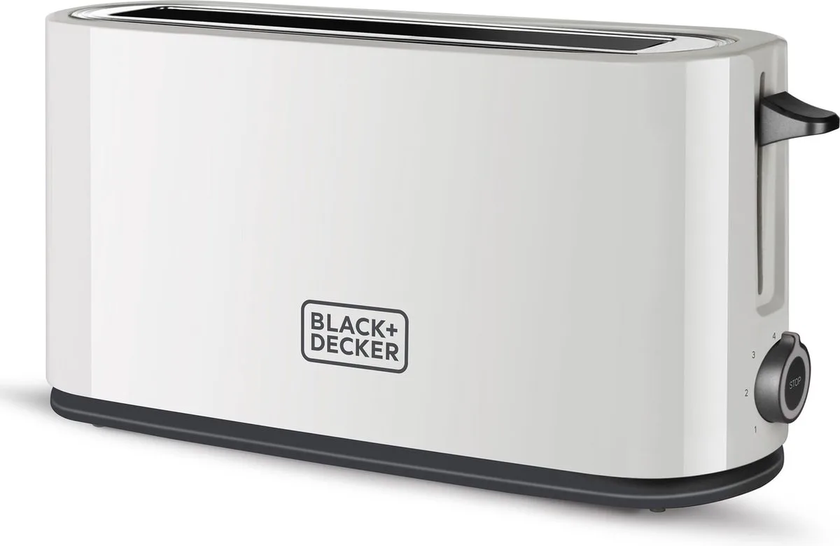 Broodrooster BXTO1001E - Brede Opening - 7 Bruinings-Instellingen - 1000 Watt van Black+Decker in Wit – productfoto