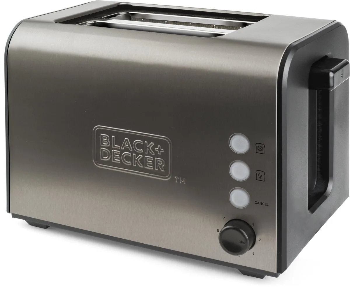 BXTO900E Grille-pain à 2 fentes en acier inoxydable 900 W de Black+Decker en Rouge – photo produit