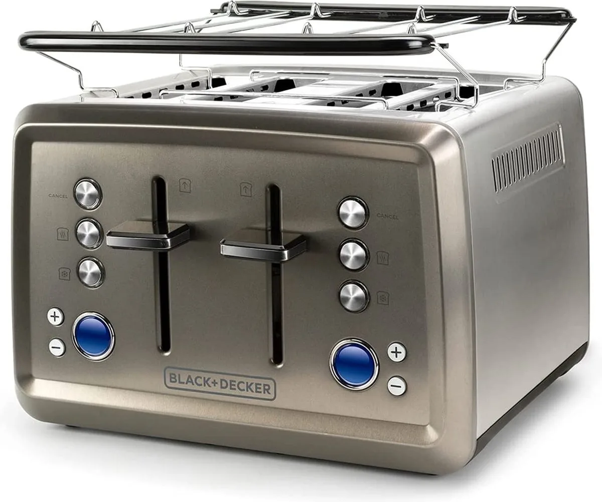 Broodrooster met 4 sleuven 1960w roestvrij staal van Black+Decker in Roestvrijstaal – productfoto