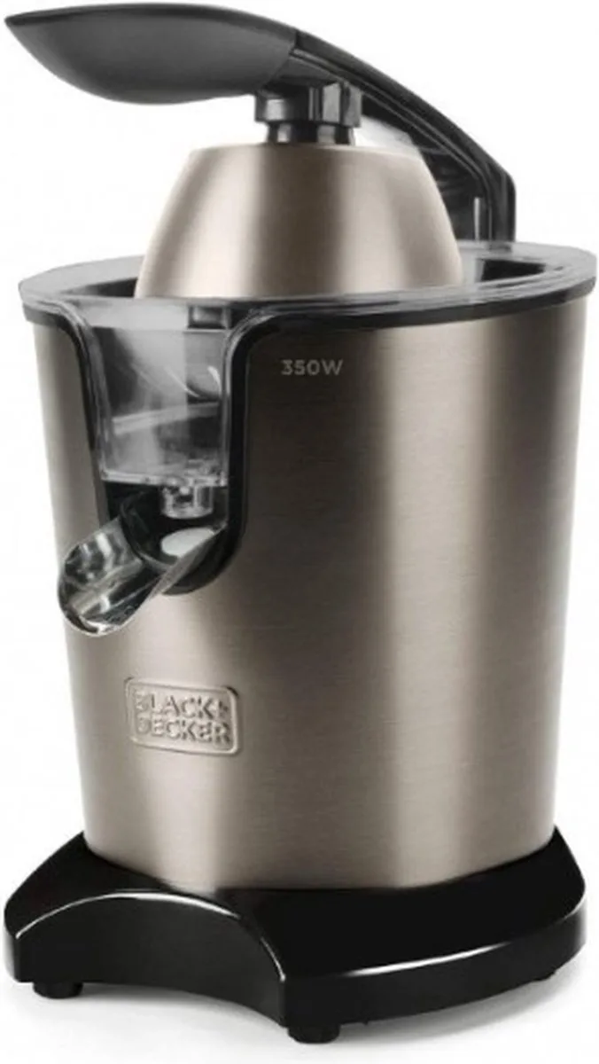 BXCJ350E - Elektrische citruspers 350 W - Met pershendel - 2 perskegels - Pulpregelaar - RVS van Black+Decker in Acier – productfoto