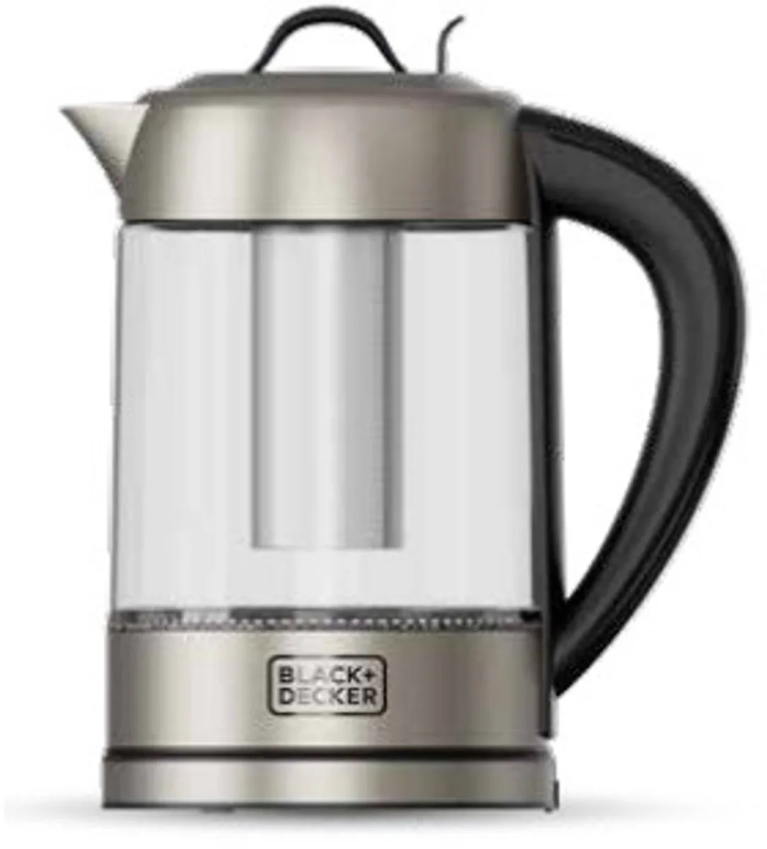 BXKE2205E - Waterkoker 1,7 liter - 2200 W - 5 temperatuurstanden 60–100 °C - Glas en theefilter van Black+Decker in Zwart – productfoto