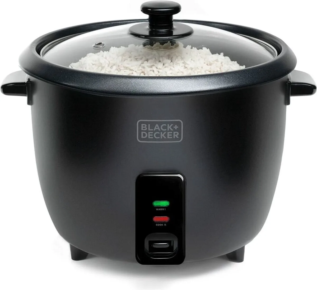 Rijstkoker van 1,8 liter, 700 W, met zwarte stoommand von Black+Decker in Schwarz – Produktfoto