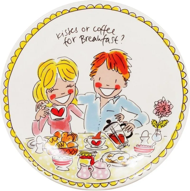 bord 22 cm love - Even bijkletsen von Blond Amsterdam in Mehrfarbig – Produktfoto