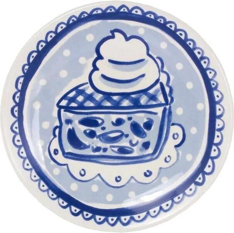 bord plat 18 cm taartje - Delfts Blond de Blond Amsterdam en Bleu – photo produit