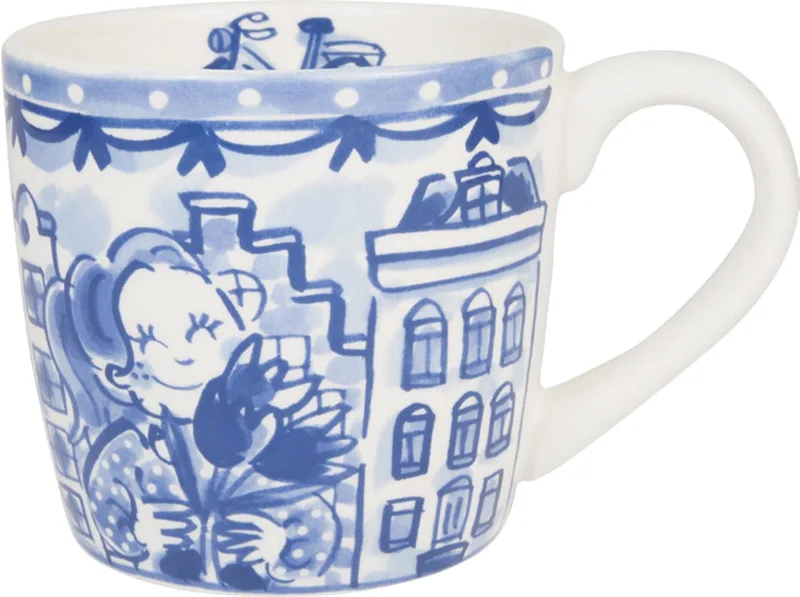 Delfts Blond: cappuccino beker 0,5L by Blond Amsterdam in Blauw-wit – product photo
