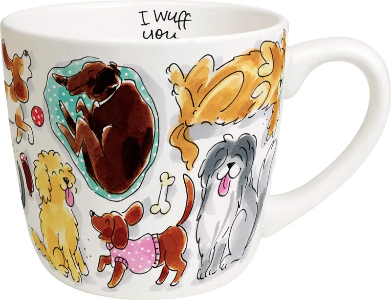 Dier: Cappuccino mok 0,5L Dog love fra Blond Amsterdam i Flerfarvet – produktbillede