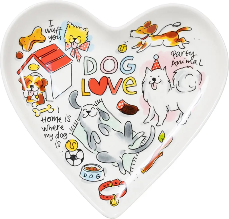 Dier, Hart bord hond 22cm by Blond Amsterdam in Multicolour – product photo