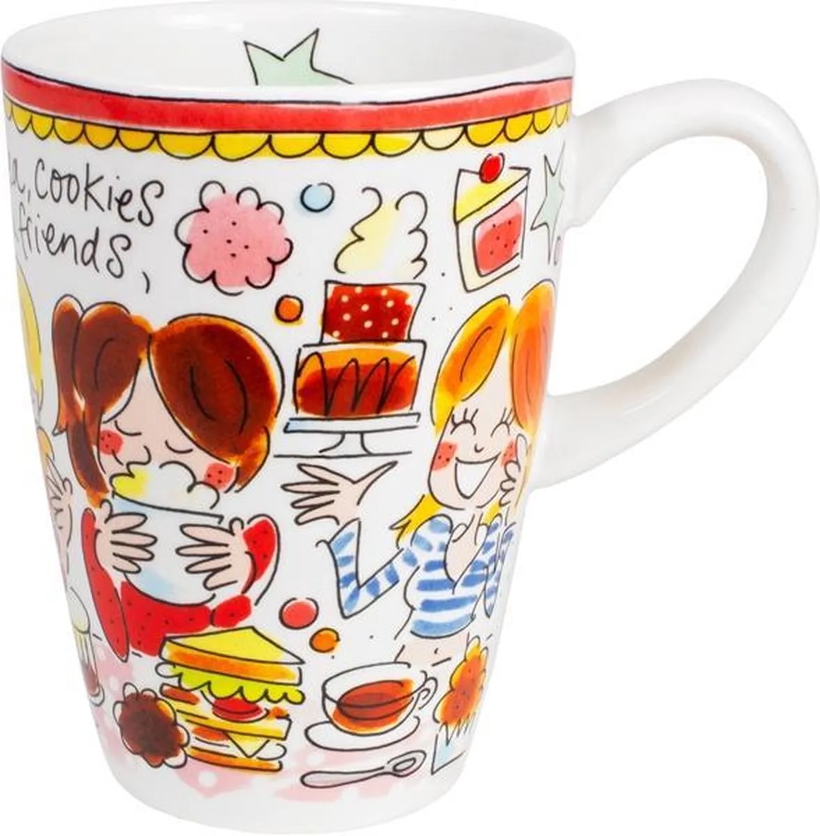 Even Bijkletsen beker XL 500 ml - rode rand by Blond Amsterdam in Blank – product photo