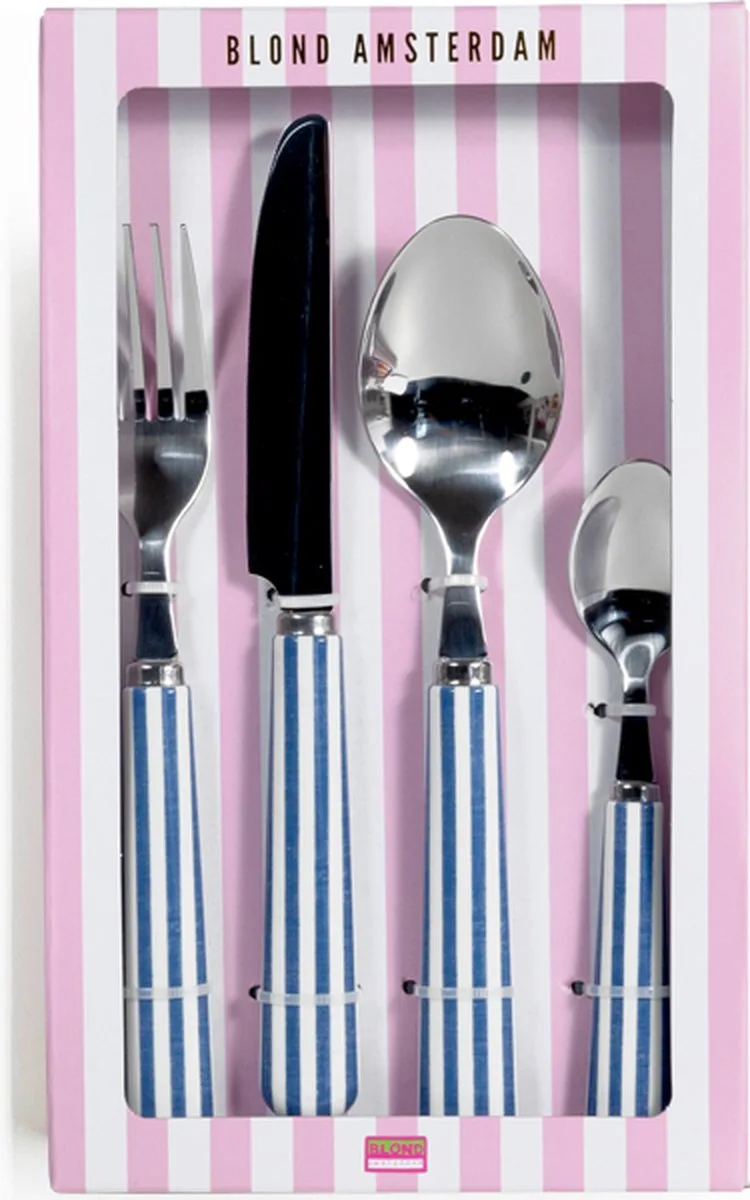 Even Bijkletsen bestekset 4-delig by Blond Amsterdam in Blue – product photo
