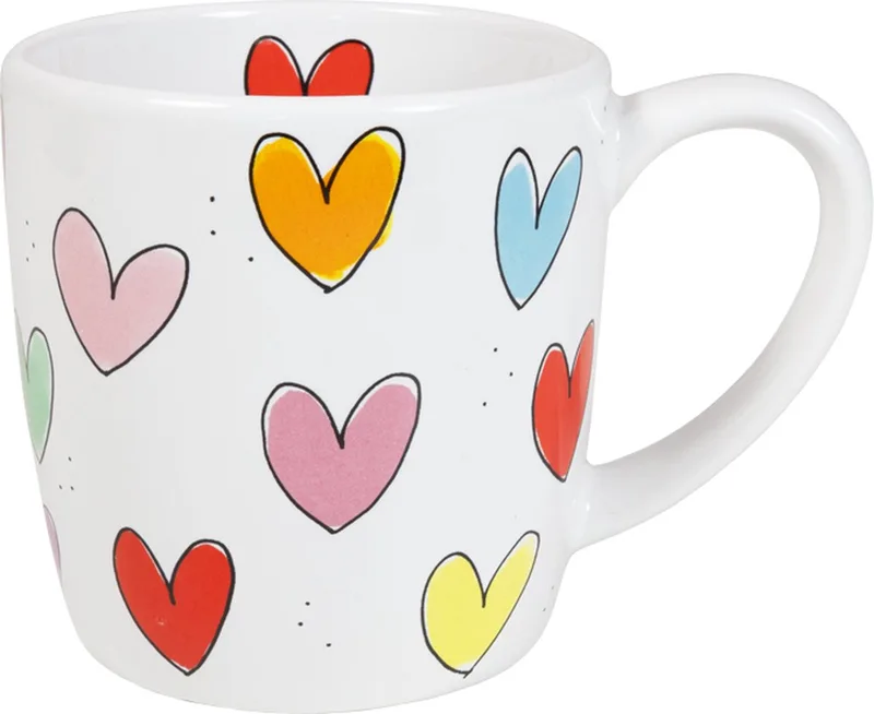 Even Bijkletsen: Cappuccino beker 0,5L Hearts by Blond Amsterdam in Multicolour – product photo