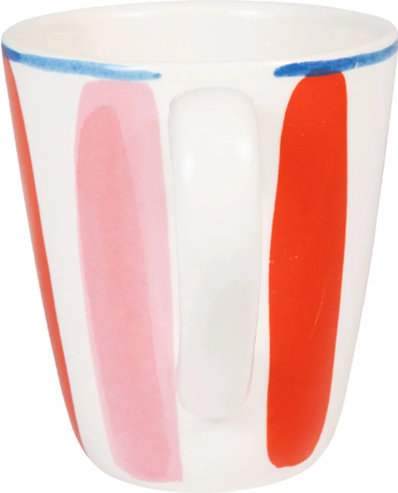 Even Bijkletsen Everyday Stripes: beker 0,35l by Blond Amsterdam in Pink, Red – product photo