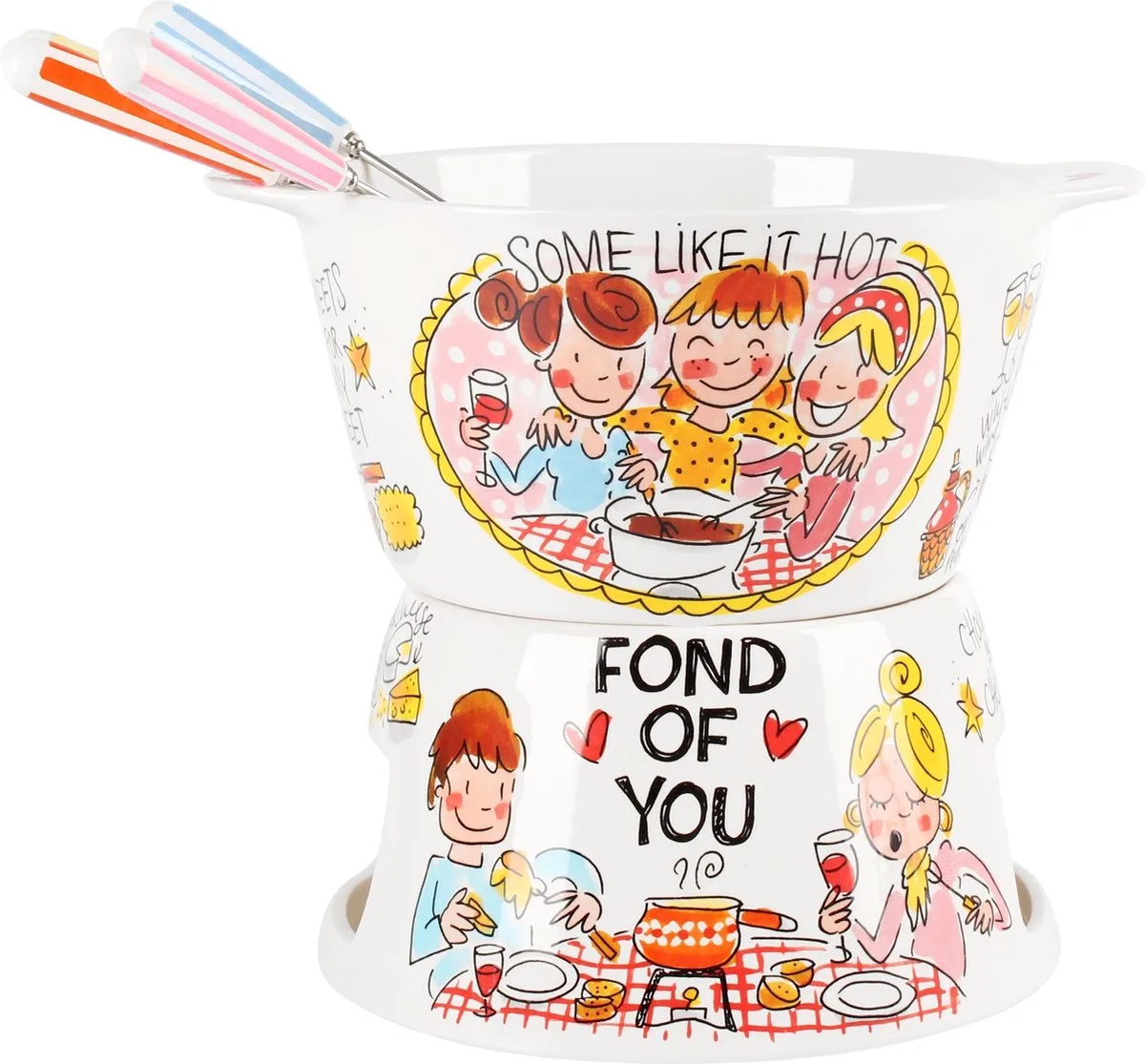 Even Bijkletsen Fondue Set van Blond Amsterdam in Meerkleurig – productfoto