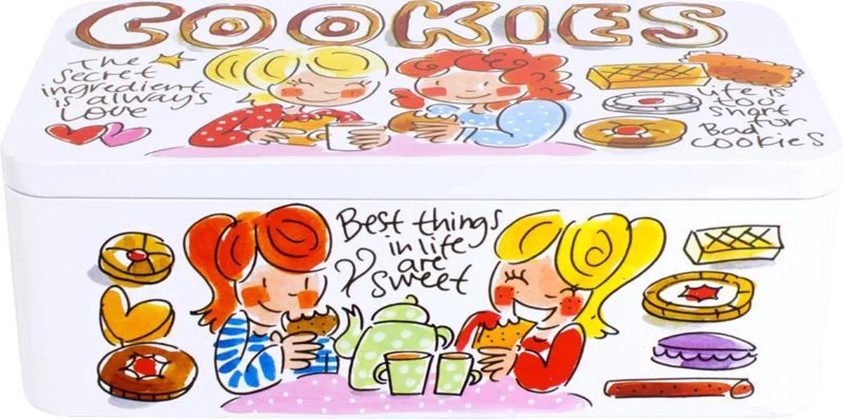 Even Bijkletsen Koektrommel - Blik - 11x20 cm de Blond Amsterdam en Multicolore – photo produit