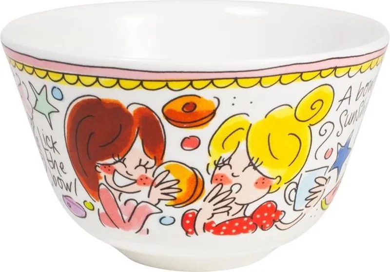Even Bijkletsen kom Ø14 cm - roze rand by Blond Amsterdam in Multicolour – product photo