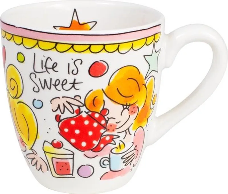 Even Bijkletsen mini mok - roze rand by Blond Amsterdam in Blank – product photo