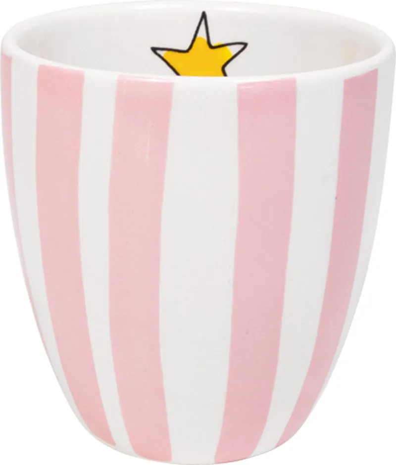 Even Bijkletsen Mini Mok roze streep zonder oor, 0,2L de Blond Amsterdam en Multicolore – photo produit