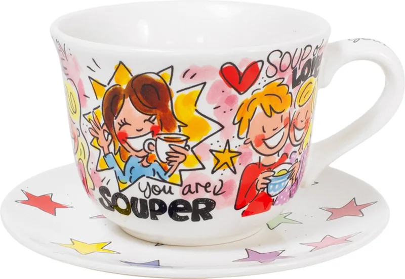 Even Bijkletsen Set: Soep kom Souper en Bord Star 18cm von Blond Amsterdam in Mehrfarbig – Produktfoto