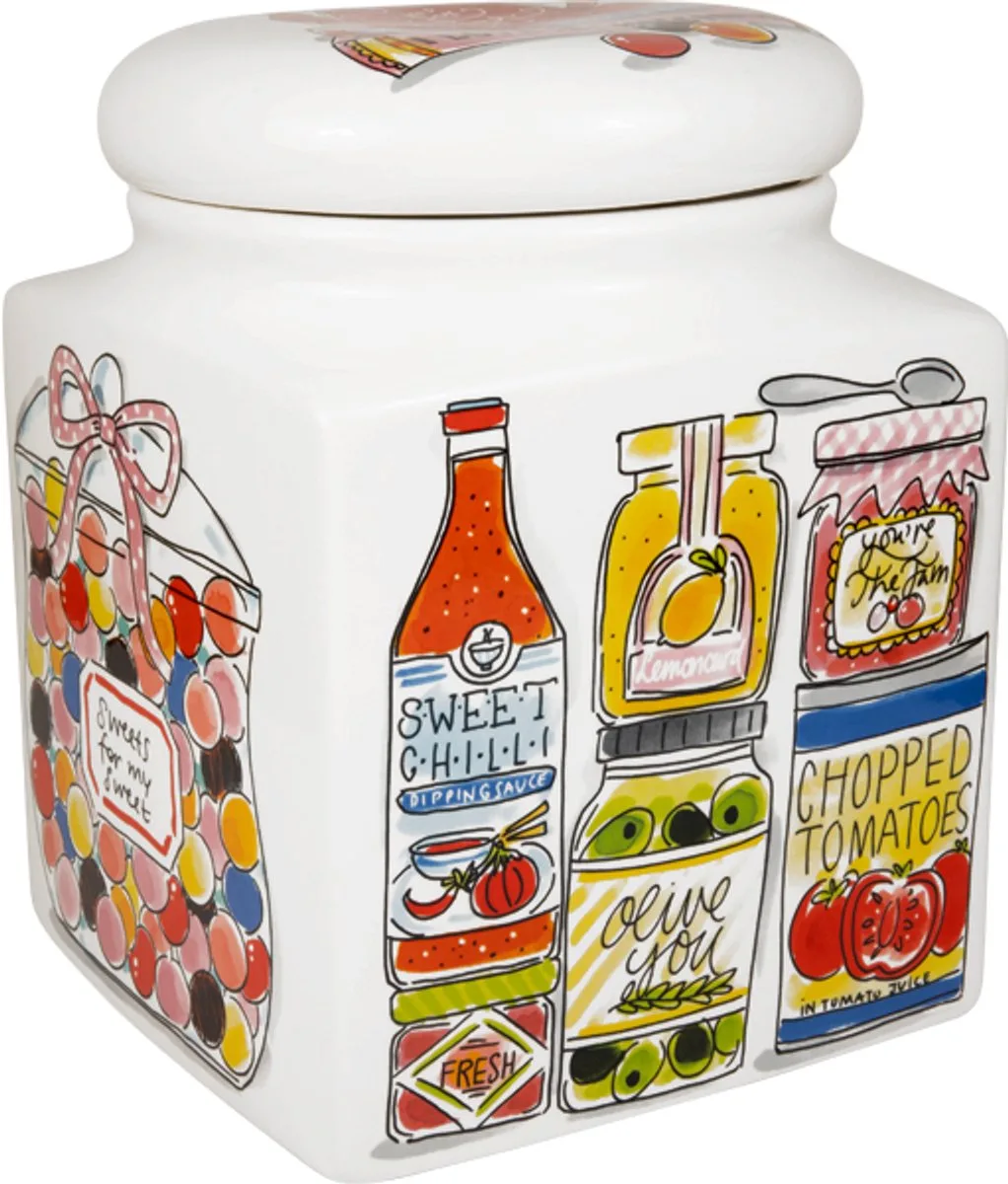 Even Bijkletsen: storage jar kitchen 20x26 cm de Blond Amsterdam en Multicolore – photo produit