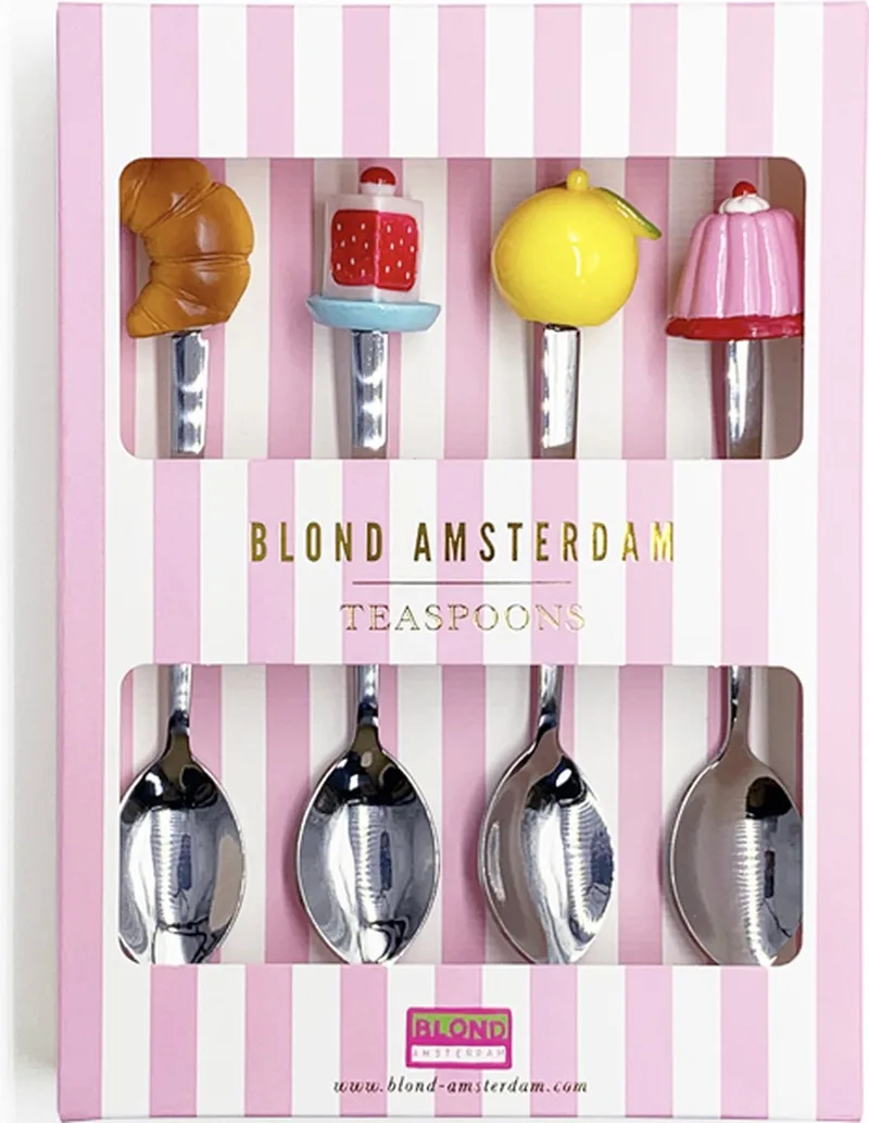 Even Bijkletsen: Theelepels, set van 4 by Blond Amsterdam in Multicolour – product photo