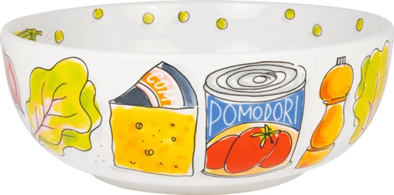 Every Day: saladeschaal 24 cm salad icons by Blond Amsterdam in Blauw-wit – product photo