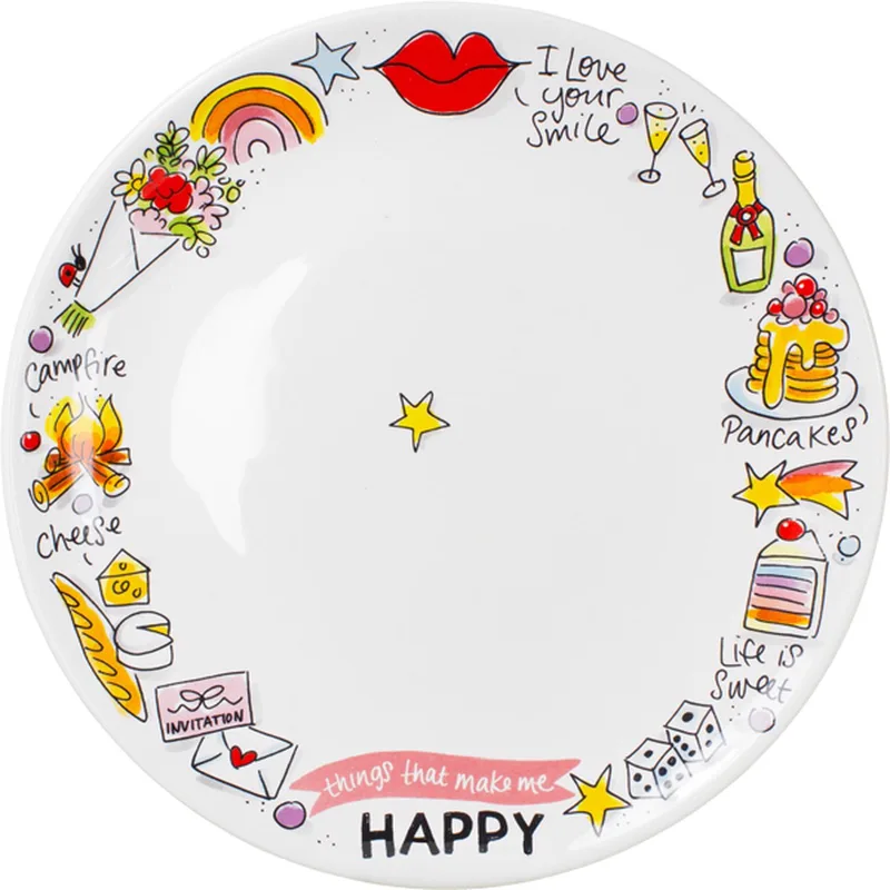 Happy - Bord 26cm von Blond Amsterdam in Mehrfarbig – Produktfoto
