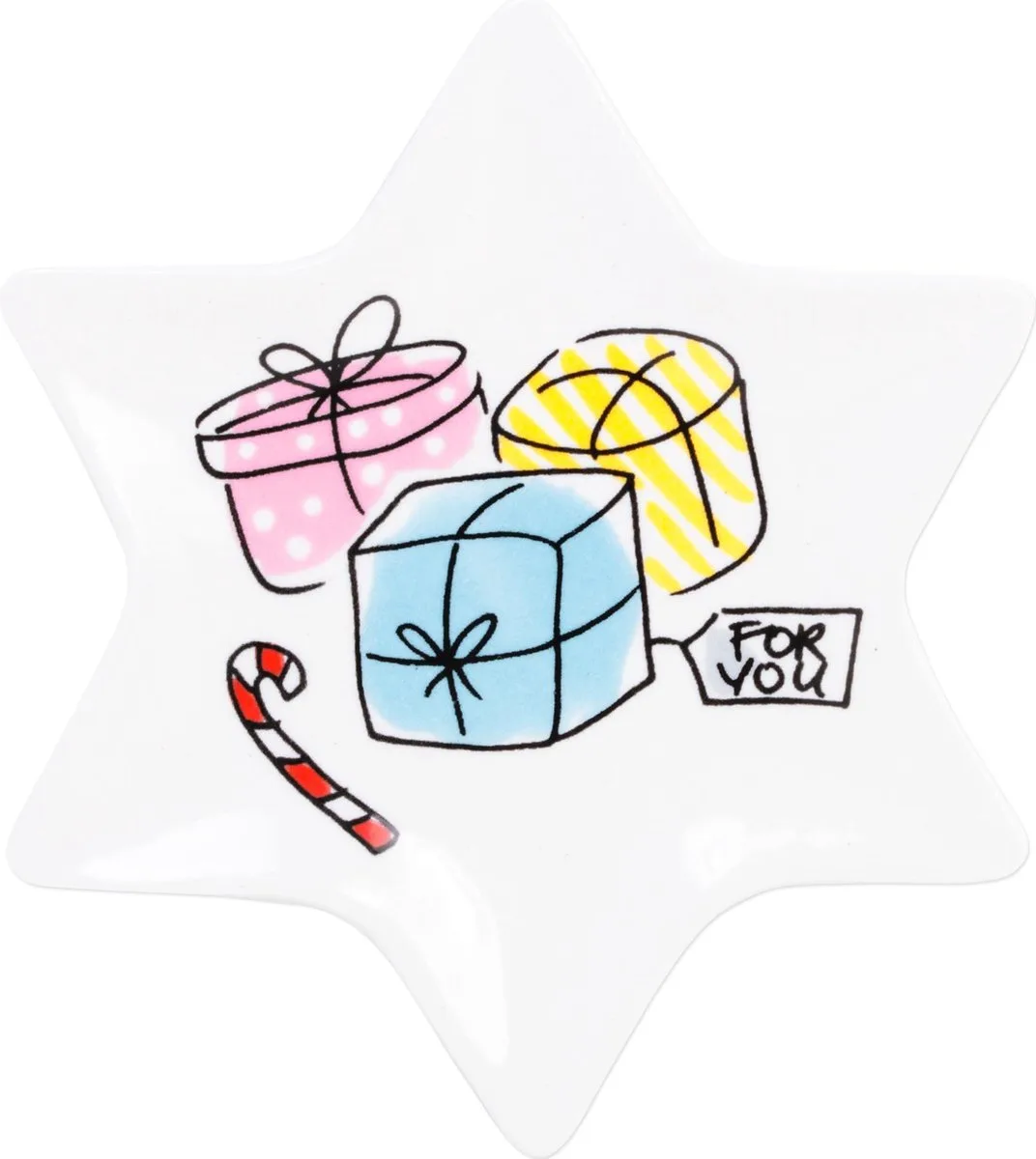 Kerst bord ster present - 12 cm - 1 stuk von Blond Amsterdam in Mehrfarbig – Produktfoto
