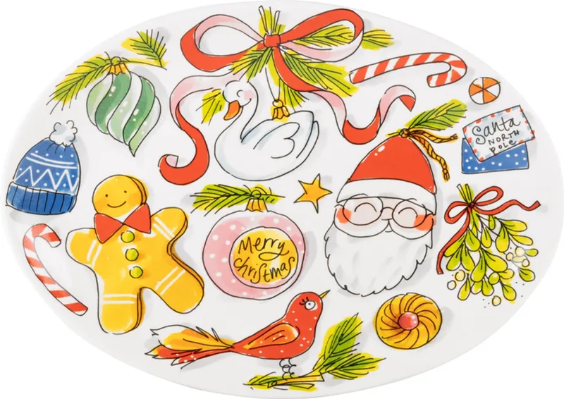 Kerst: Ovale schaal 29 cm von Blond Amsterdam in Mehrfarbig – Produktfoto