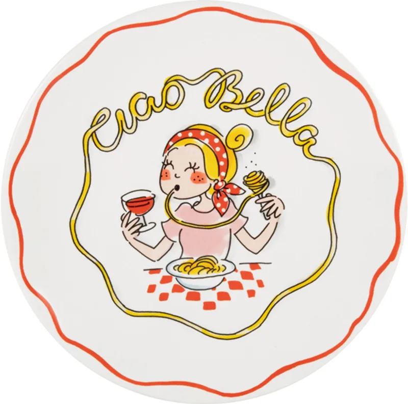 Pasta: bord 22 cm Ciao Bella de Blond Amsterdam en Multicolore – photo produit
