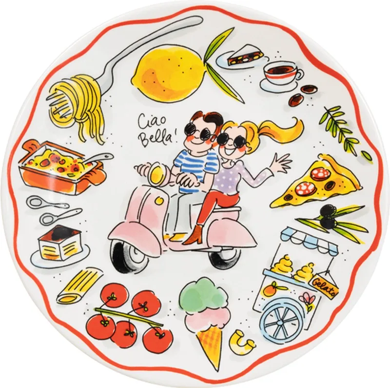 Pasta: bord 22 cm Italia by Blond Amsterdam in Multicolour – product photo